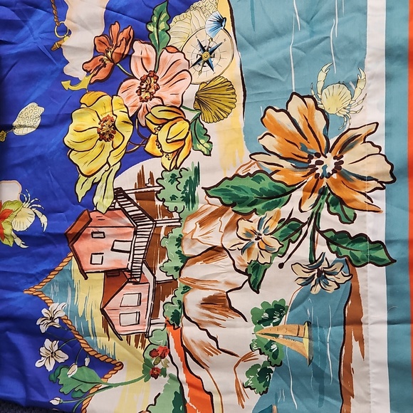 ANTONIO MELANI Evie Cotton A-line Maxi Skirt: Ocean Print: Size-14 - Picture 14 of 16